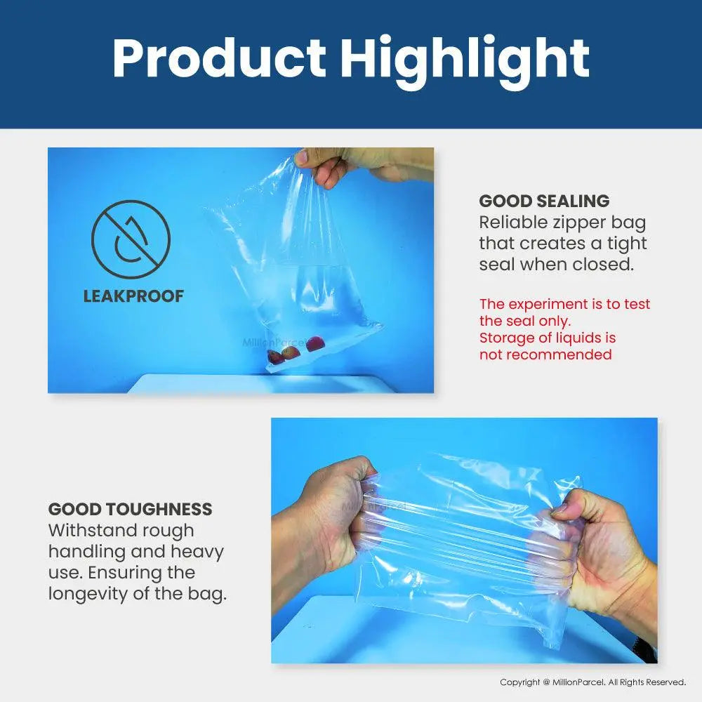 Transparent Self Sealing Zipper Bag | Ziplock Bag - MillionParcel