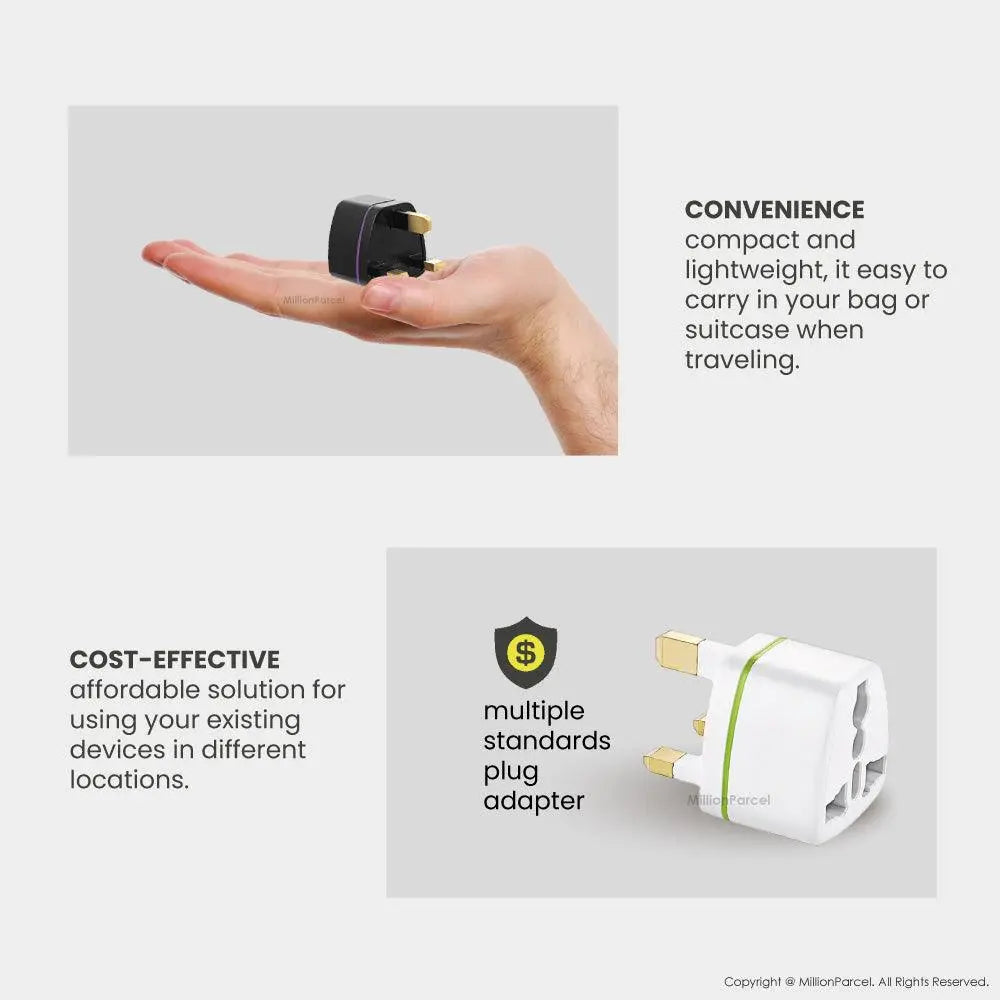 UK/SG 3 Pin Plug Power Converter | Plug Adapter for UK - MillionParcel